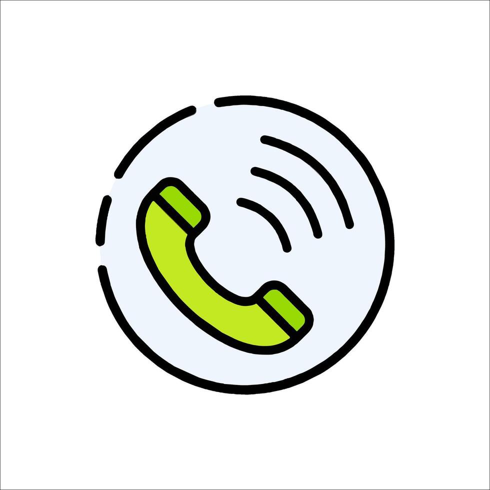 A phone icon with a green and white background vector