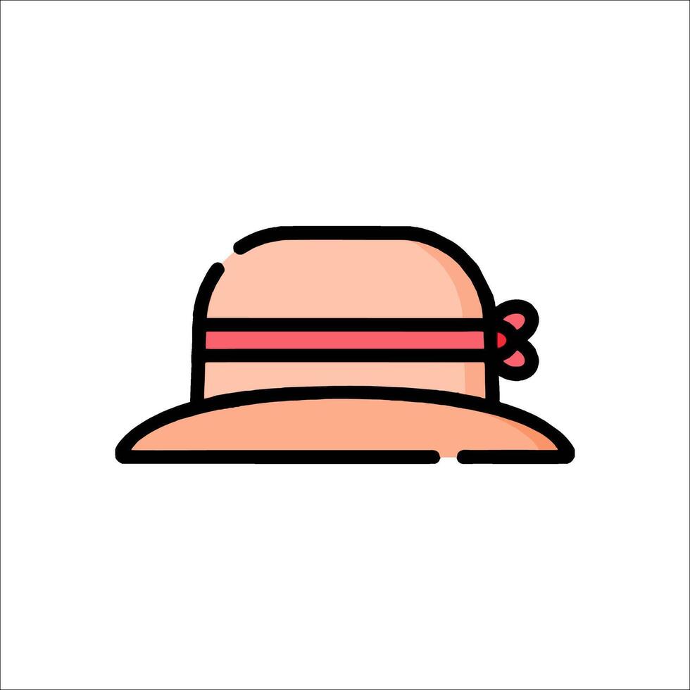 A hat icon with a bow on it vector