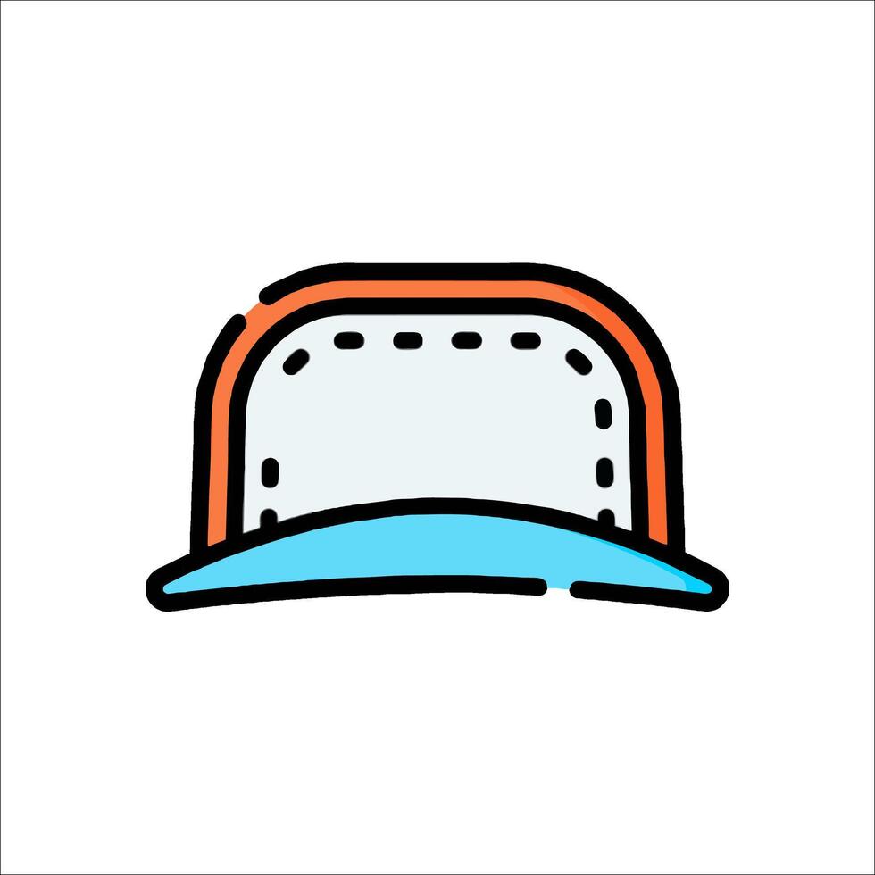 A baseball cap with a blue and orange outline vector