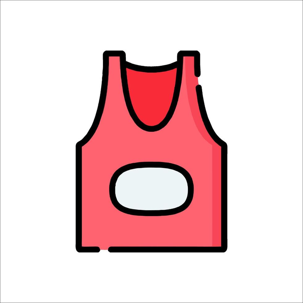 A red vest with a white circle on it vector