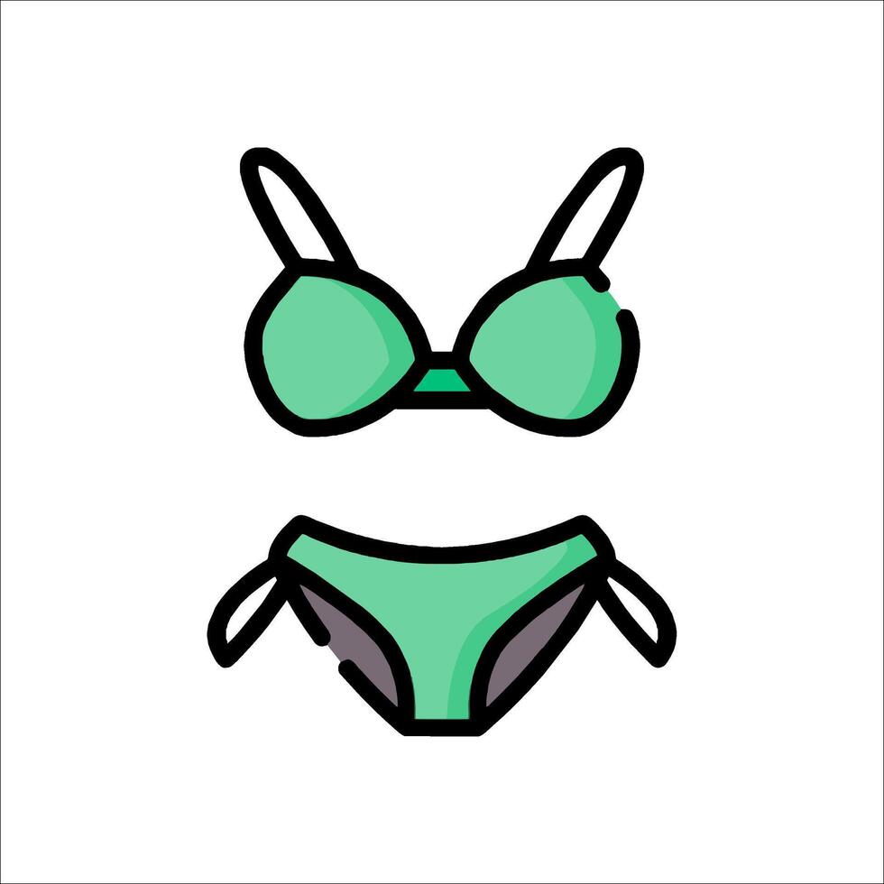 A bikini and a bra on a white background vector