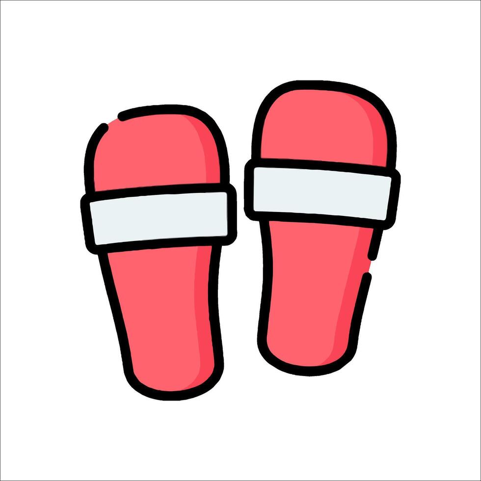 A pair of flip flops with white bands on them vector
