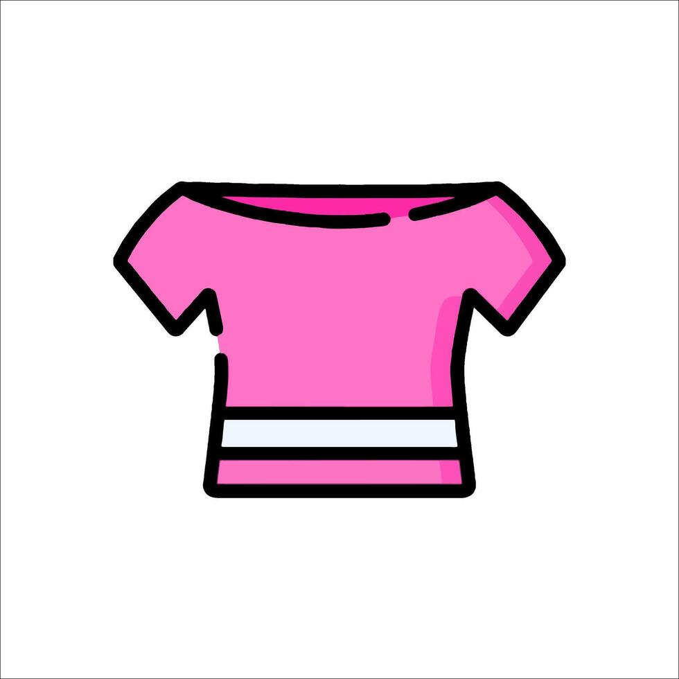 A pink t - shirt with a stripe on the side vector