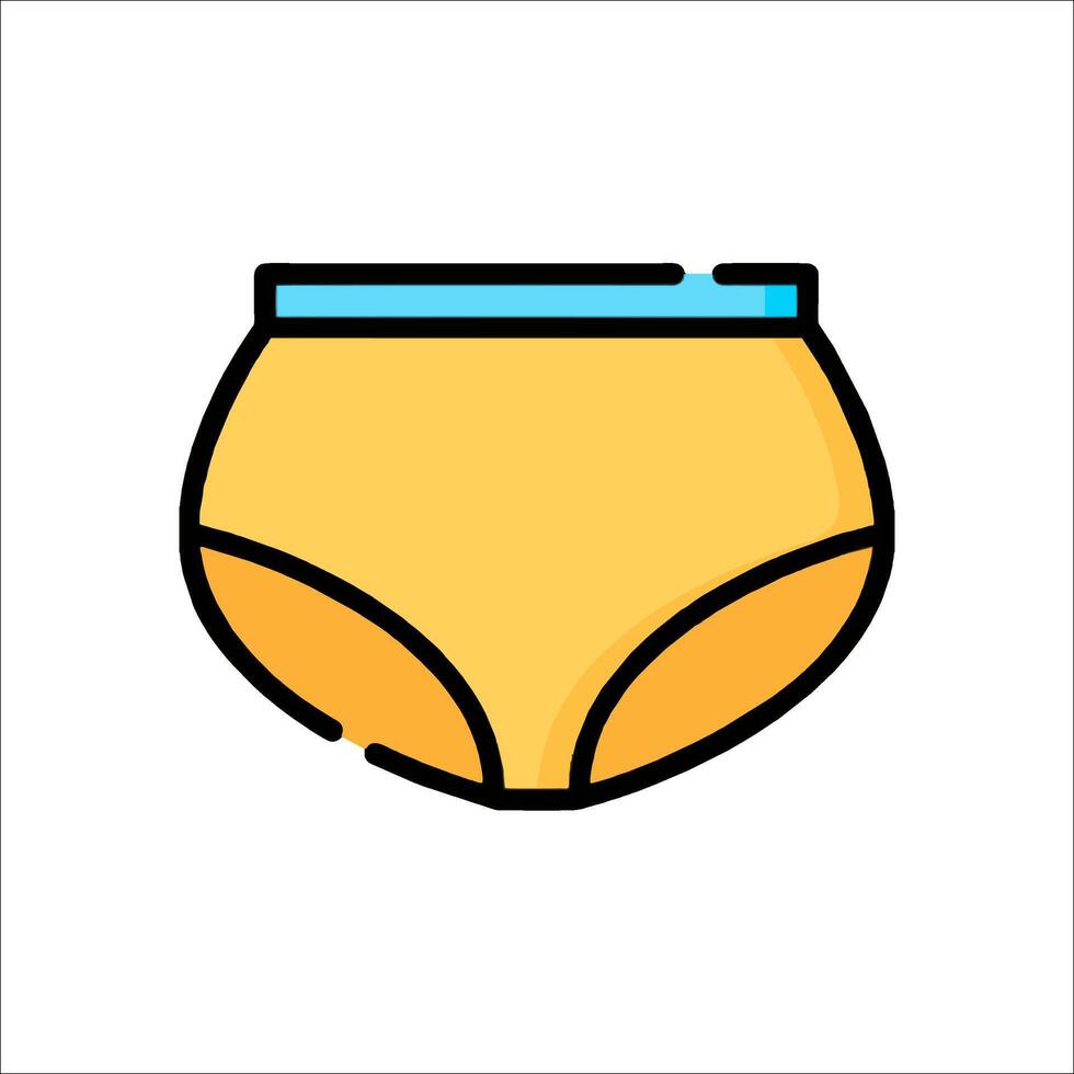 A cartoon underwear with a blue stripe on the bottom vector