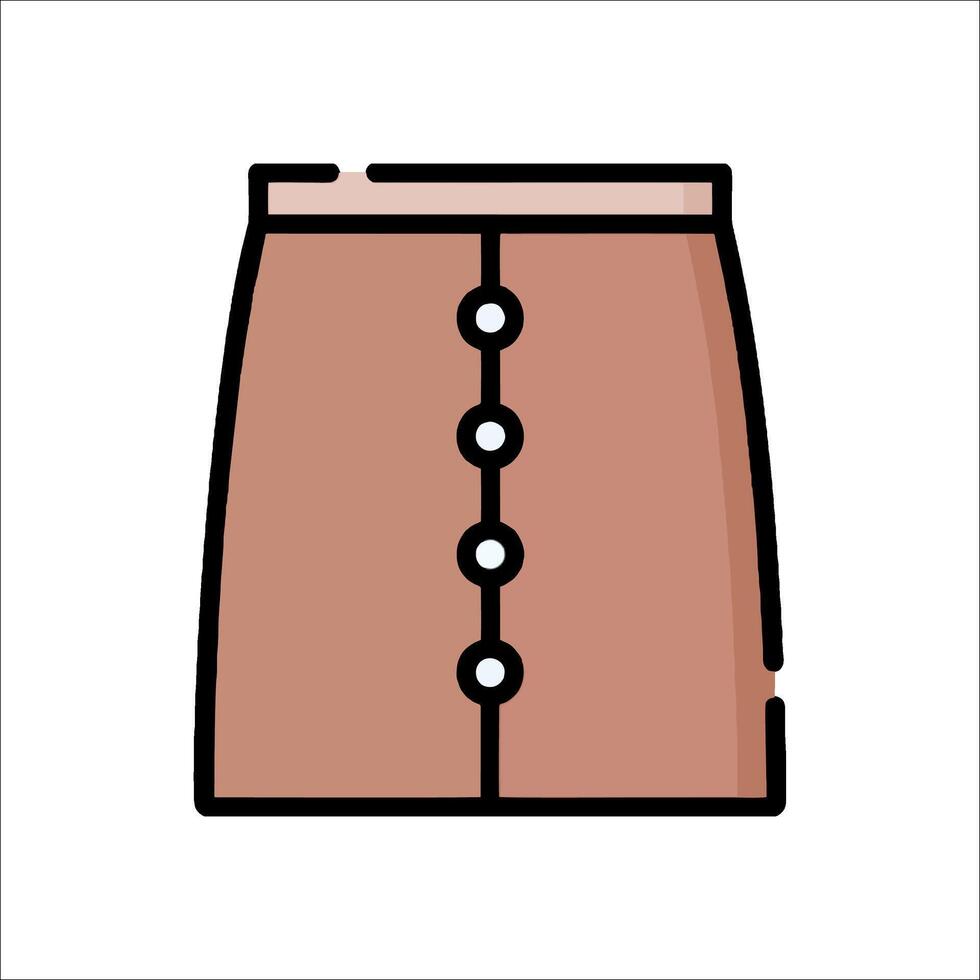 A skirt with buttons on the front vector