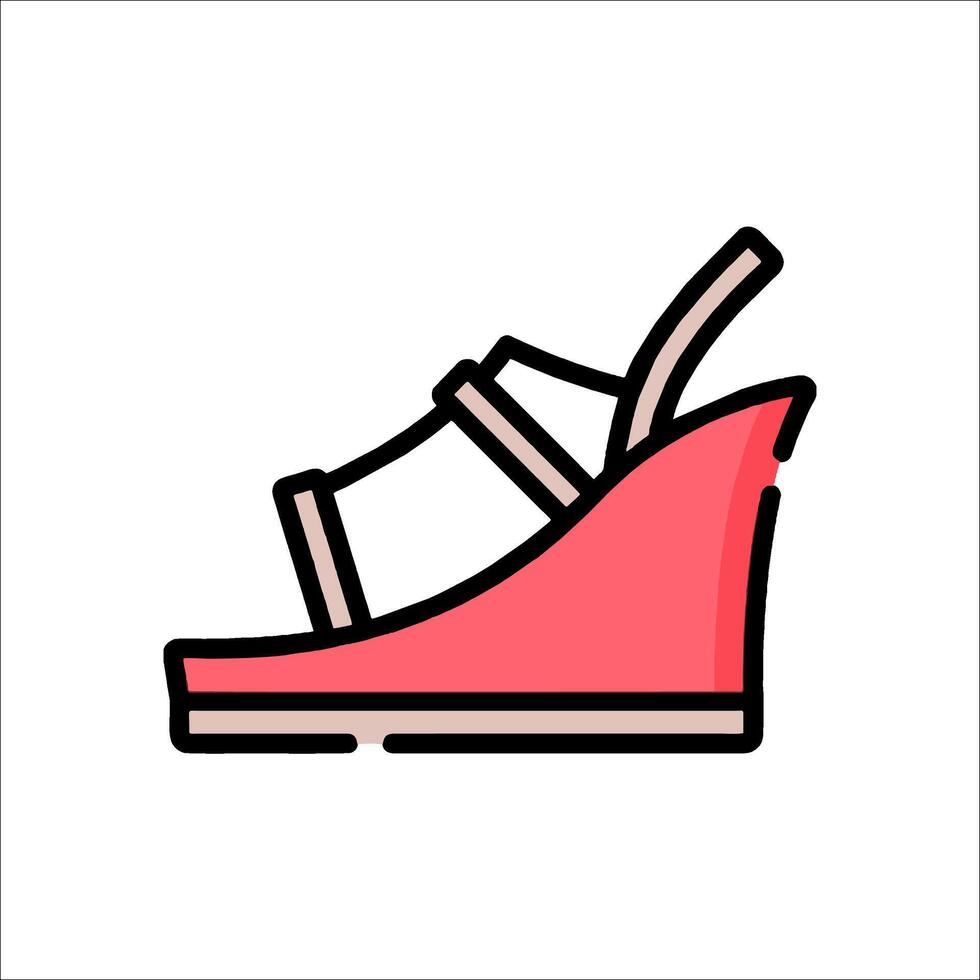A shoe with a red heel on a white background vector