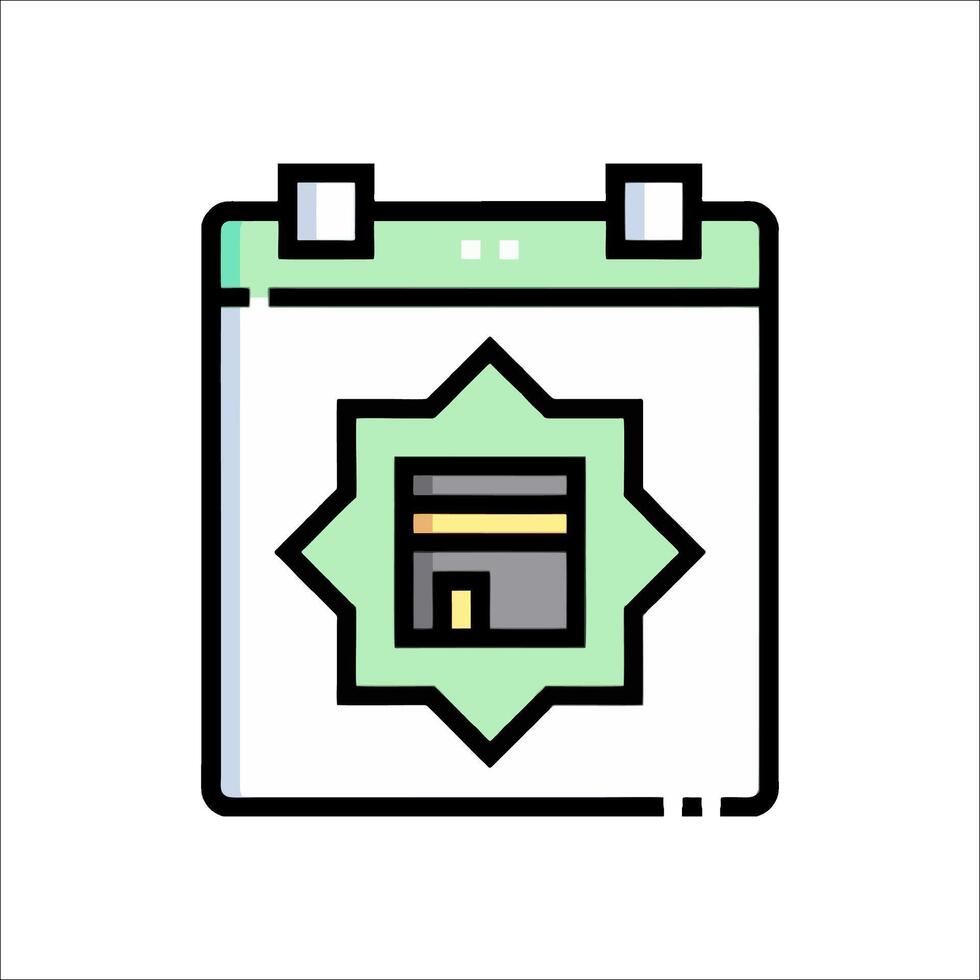 Islamic calendar icon illustration vector