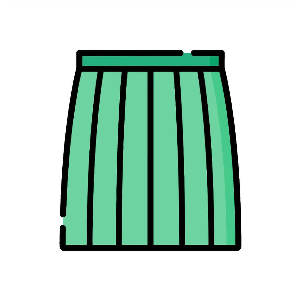A green skirt with a white stripe vector
