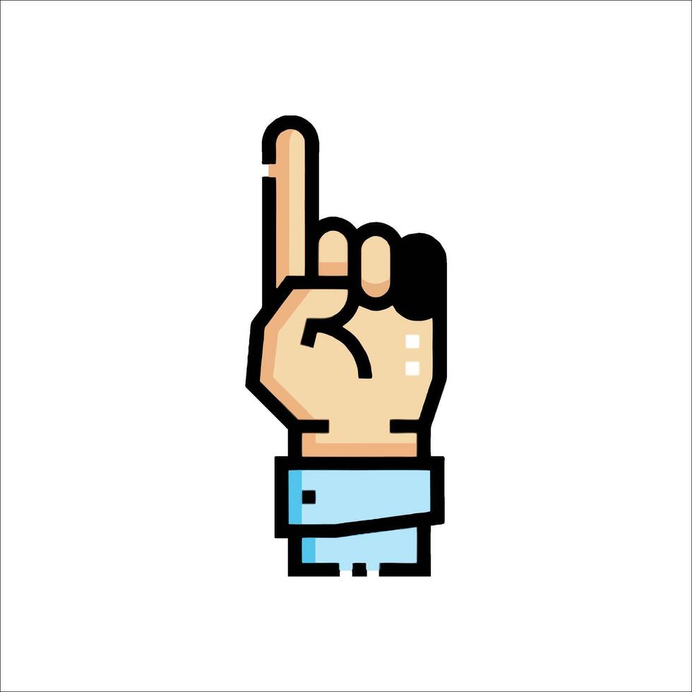 A hand with a finger up and a finger pointing vector