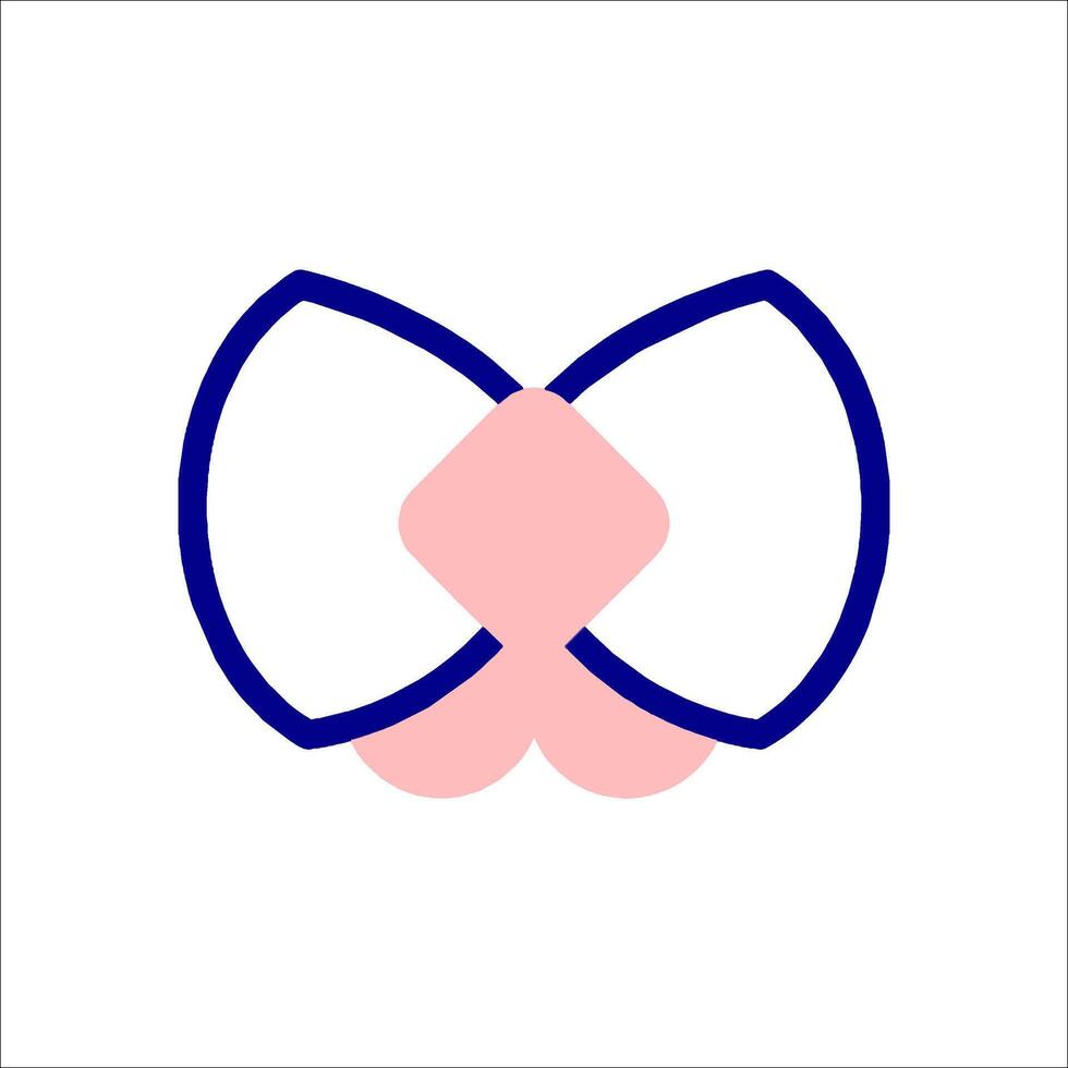 A pink and blue bow on a white background vector