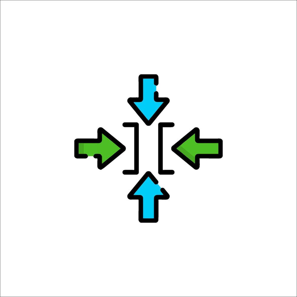 A green arrow pointing to the left and right vector