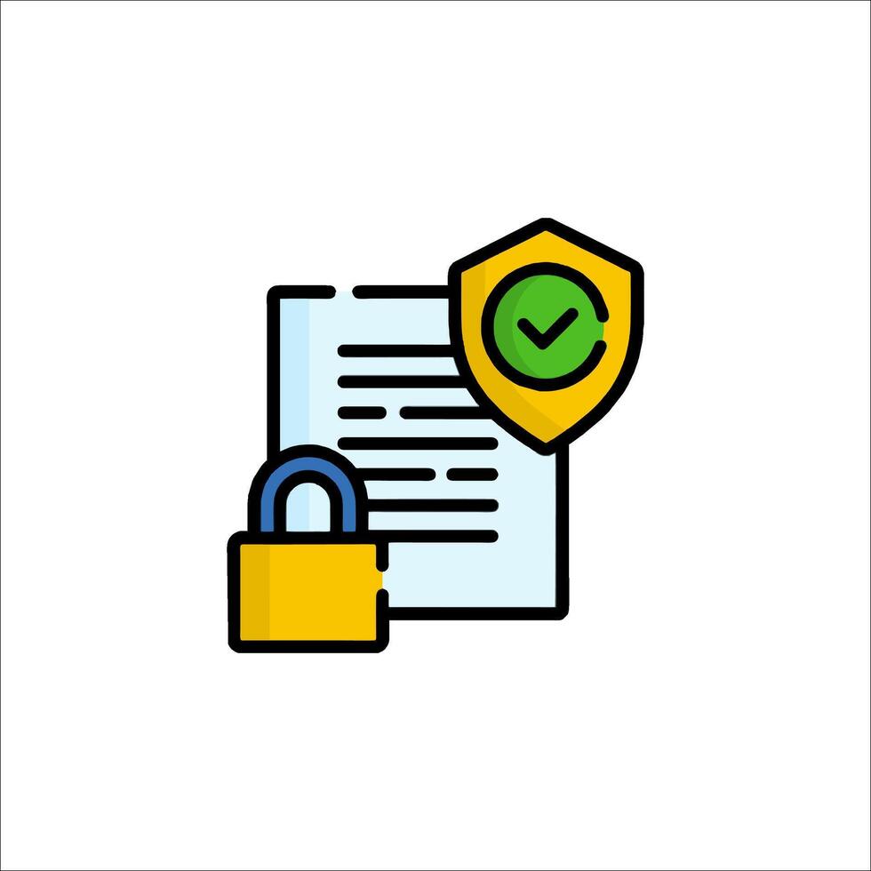 A padlock and a document icon vector