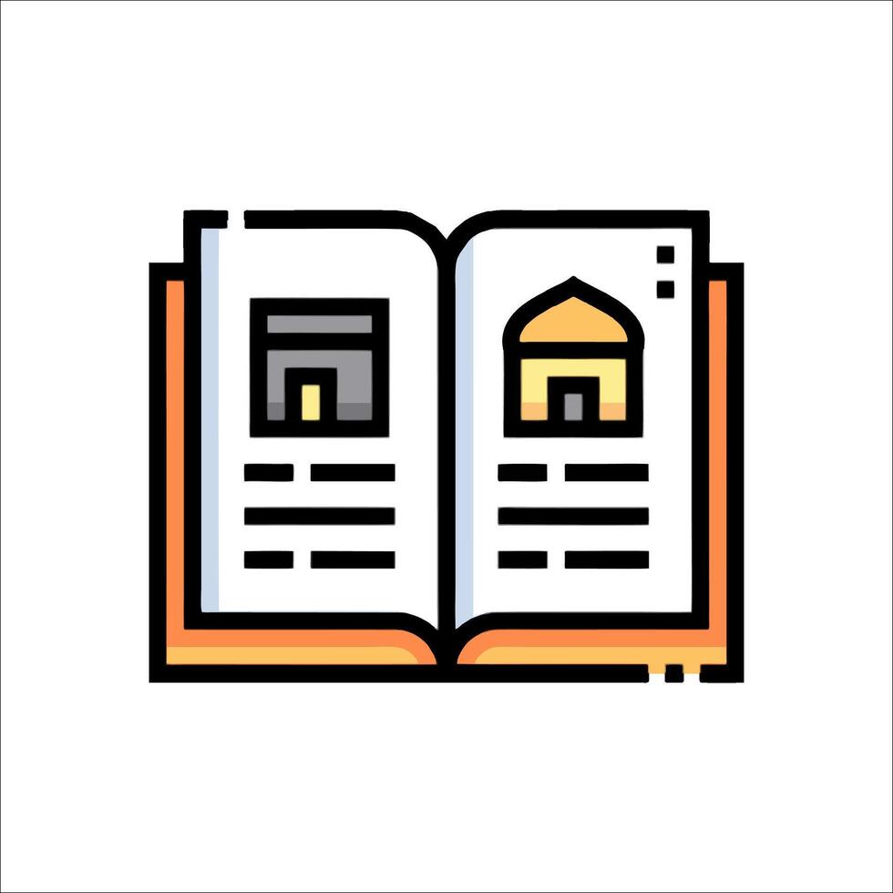 An open book with a house on it vector