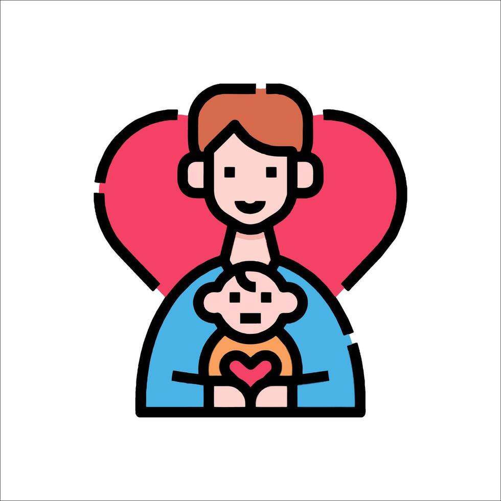 A mother holding her baby icon vector