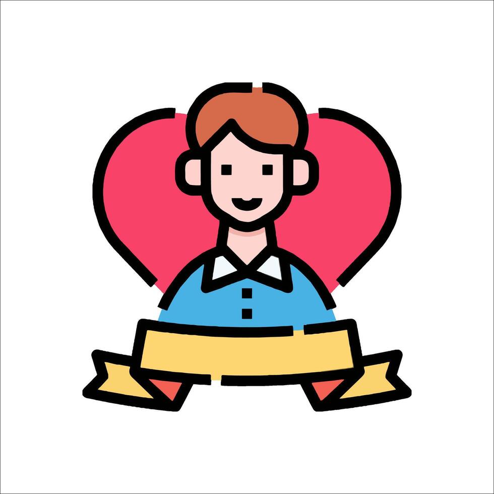 A man with a heart on his chest vector