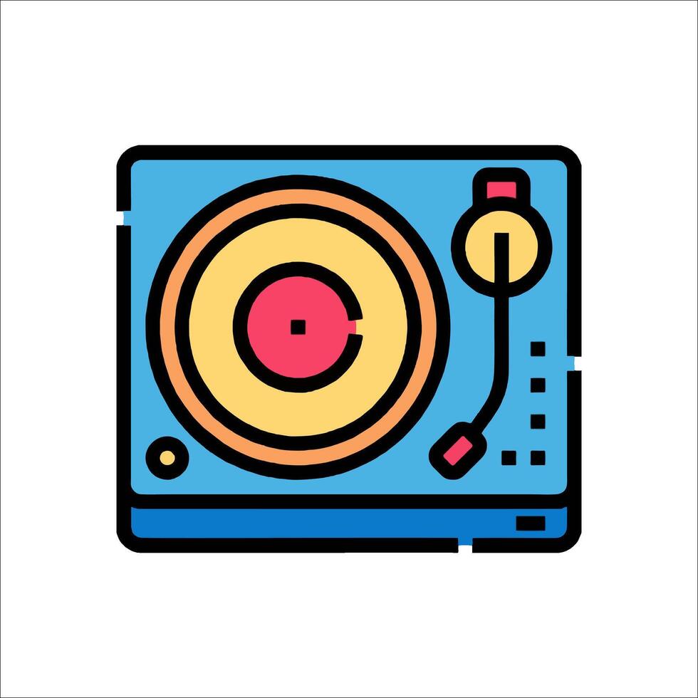 Dj turntable icon illustration vector