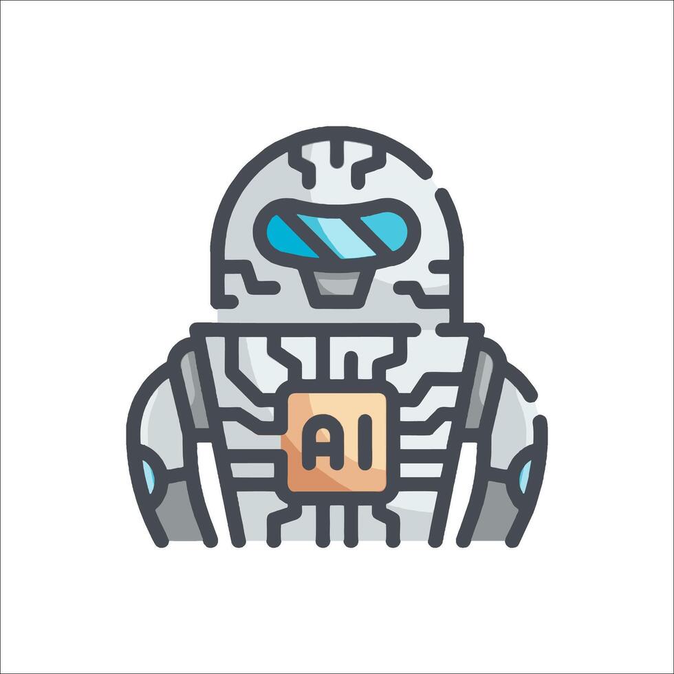 Ai robot icon, illustration vector