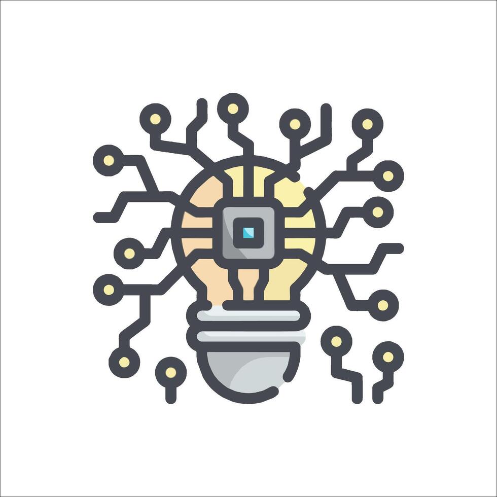 A light bulb with a circuit board inside it vector