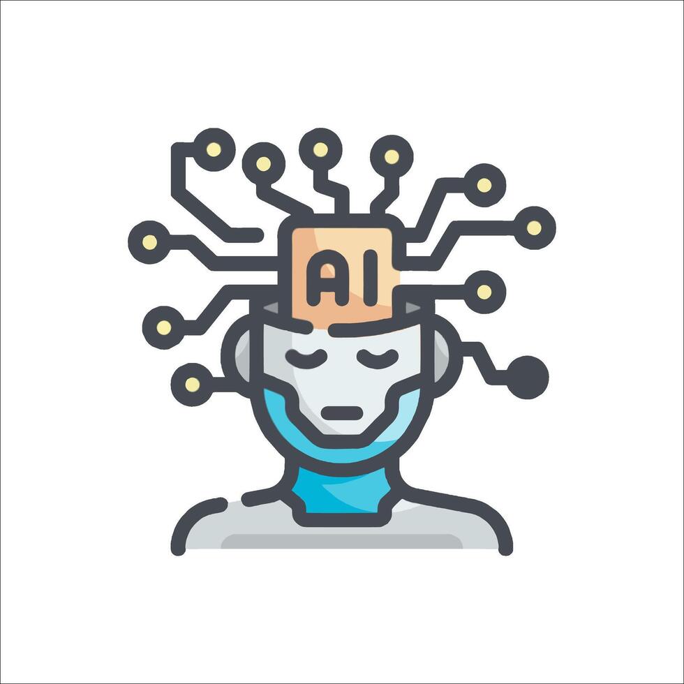 Ai technology icon, ai technology concept, ai technology concept, ai technology concept, vector