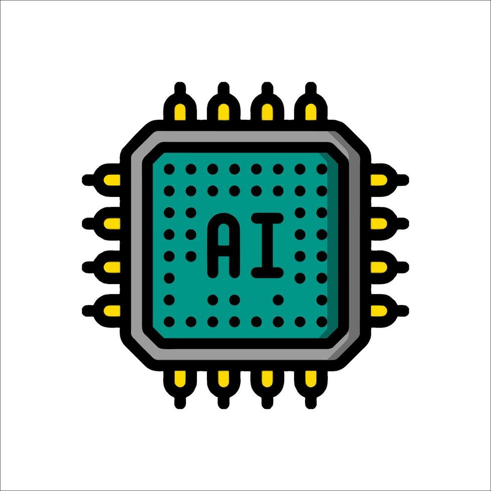 A computer chip with the word ai on it vector