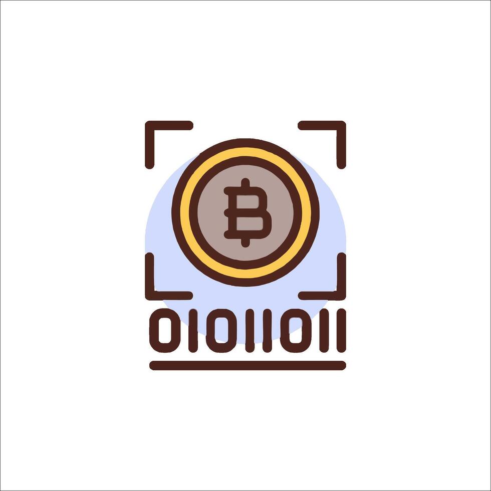 Bitcoin logo with a coin in the center vector