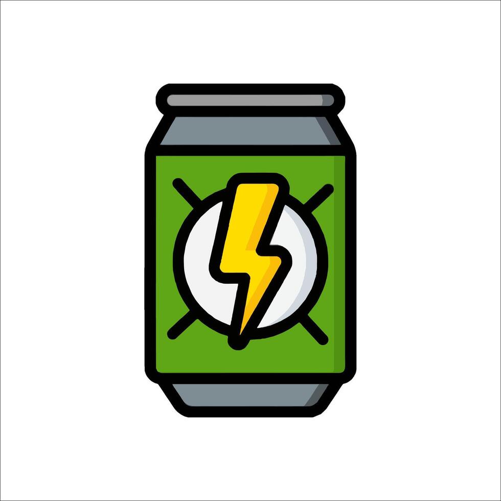 A can of soda with a lightning bolt on it vector