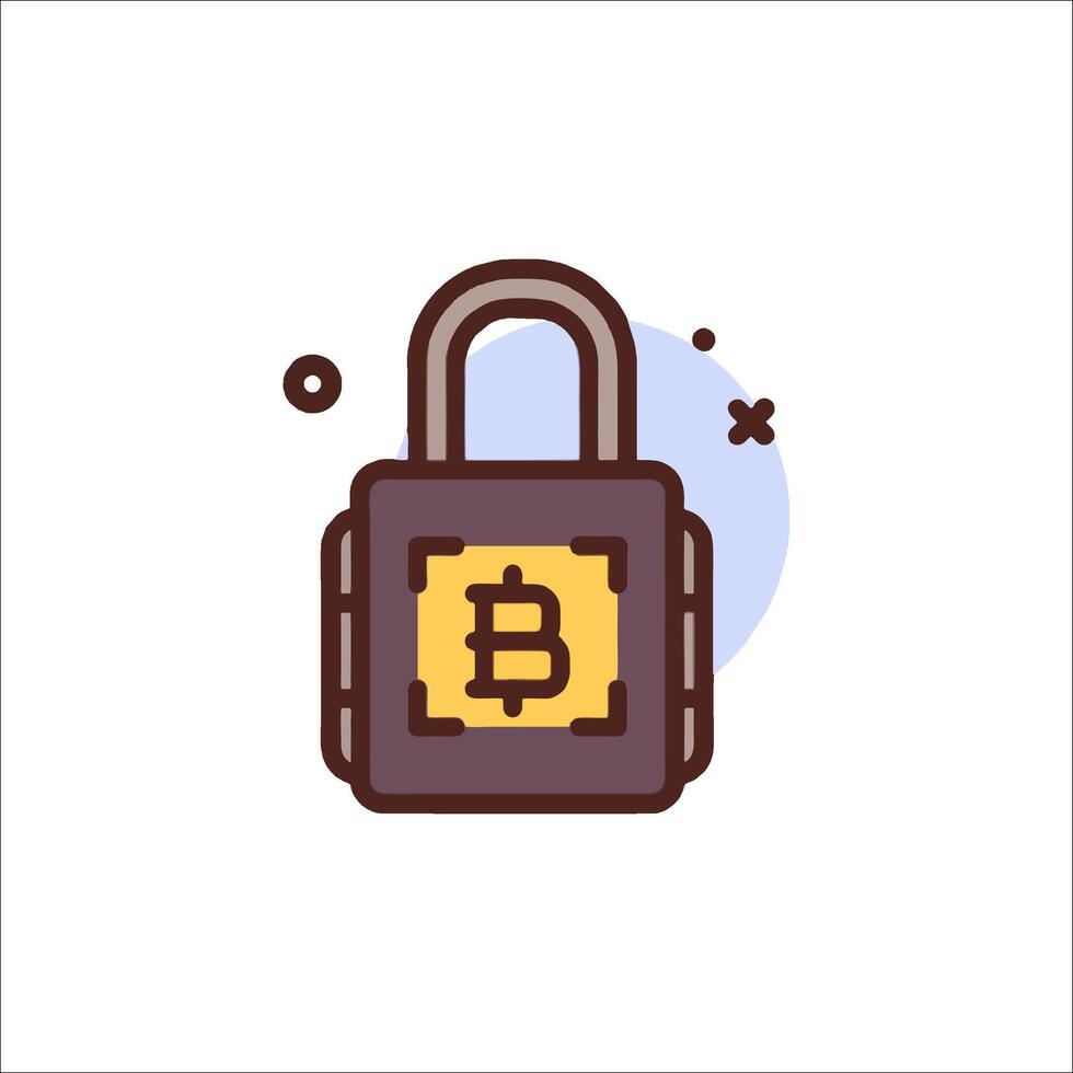 Bitcoin security icon vector