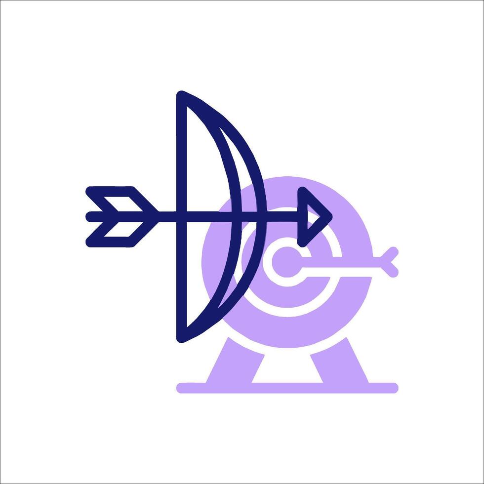 A purple arrow and target icon vector
