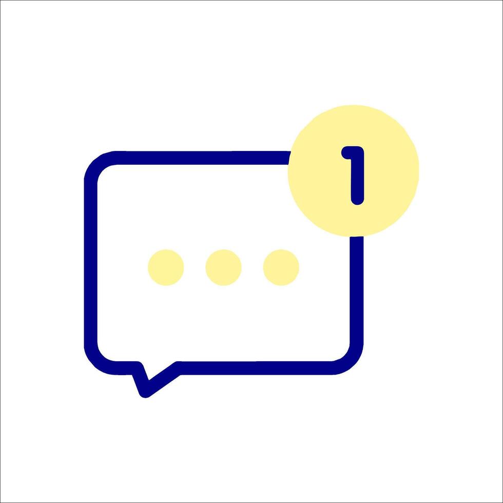 A speech bubble with a number one on it vector