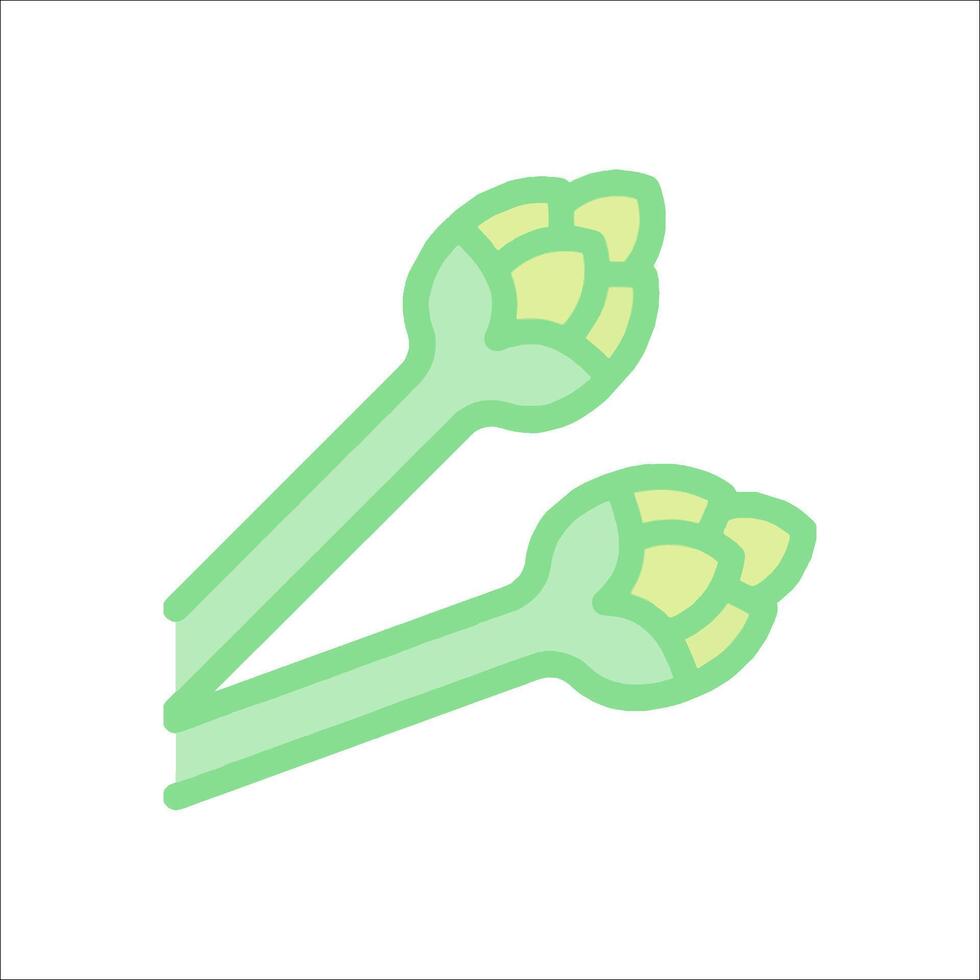 Two green vegetables are shown in a flat design vector