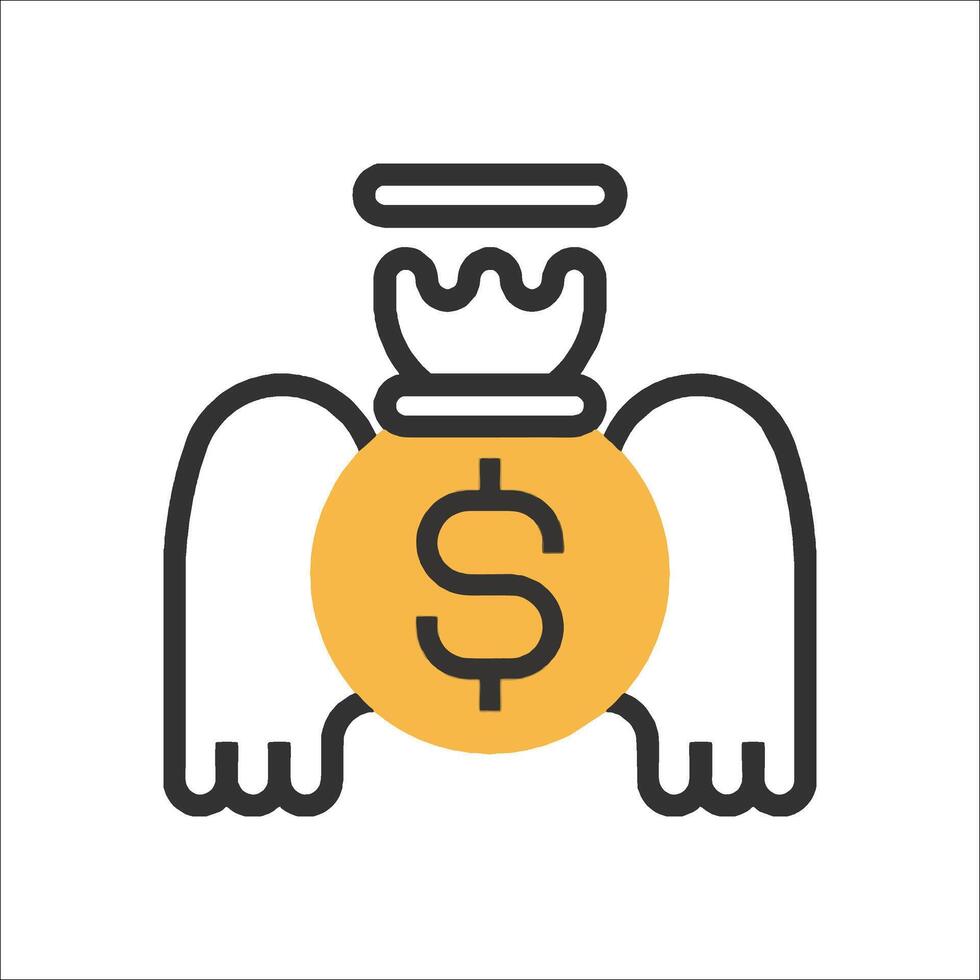 Angel wings and dollar sign icon vector