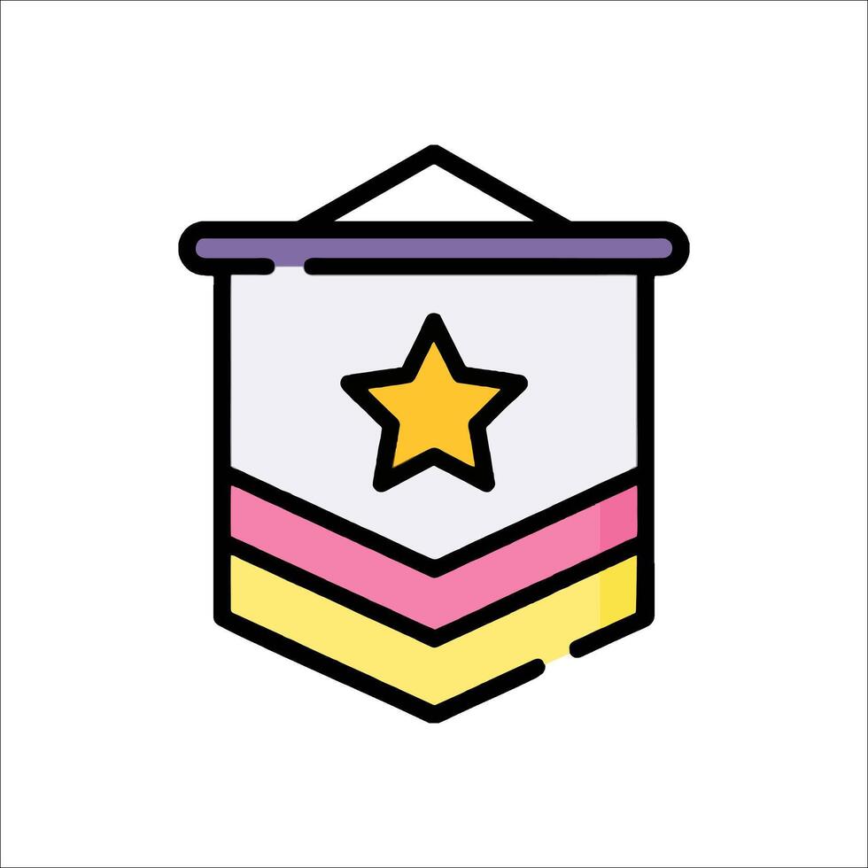 A star on a ribbon icon vector