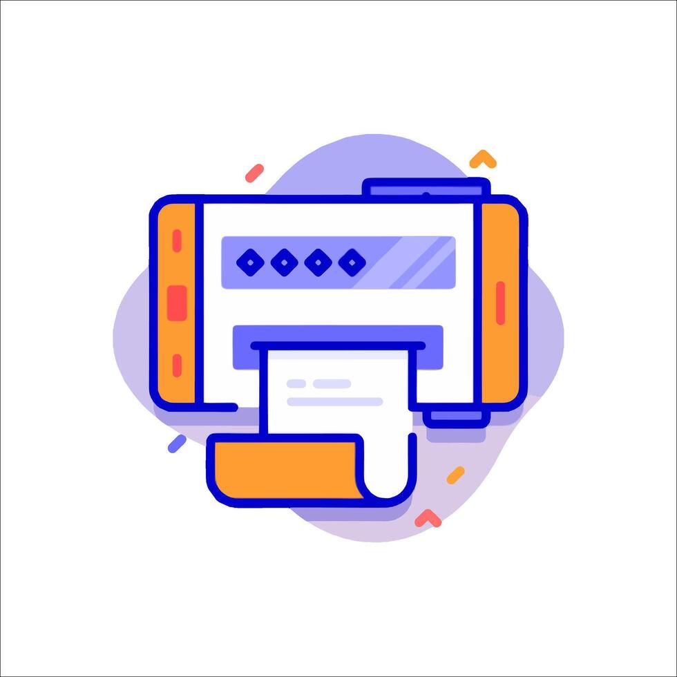 A printer icon with a paper roll vector