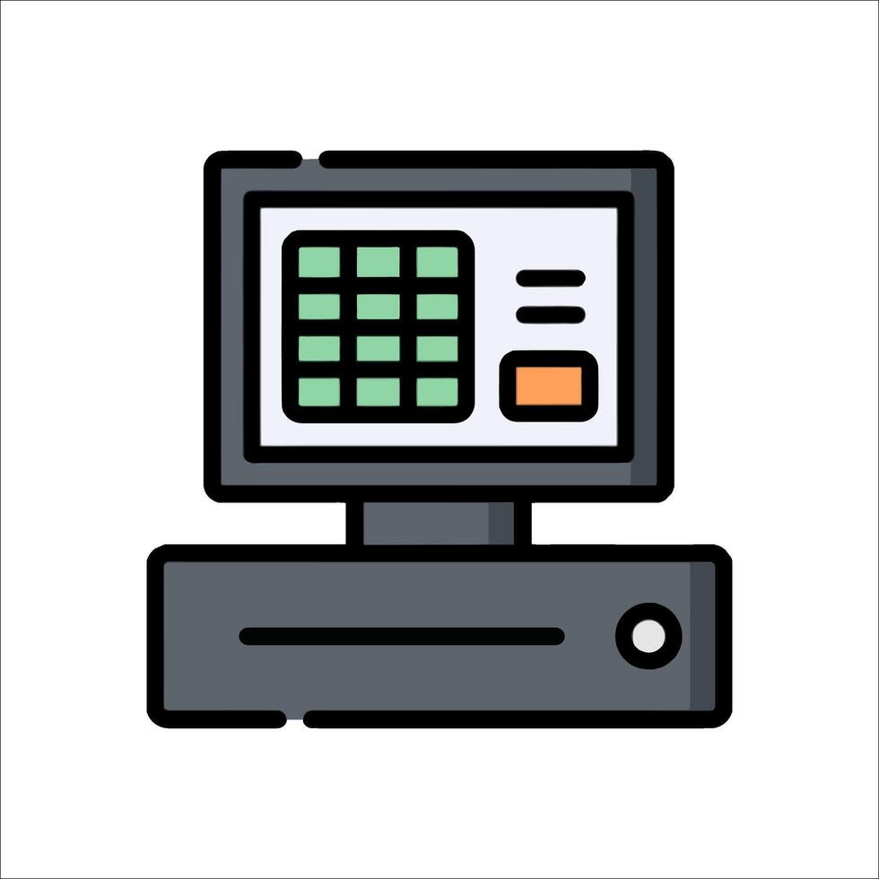 A computer monitor with a calculator icon vector