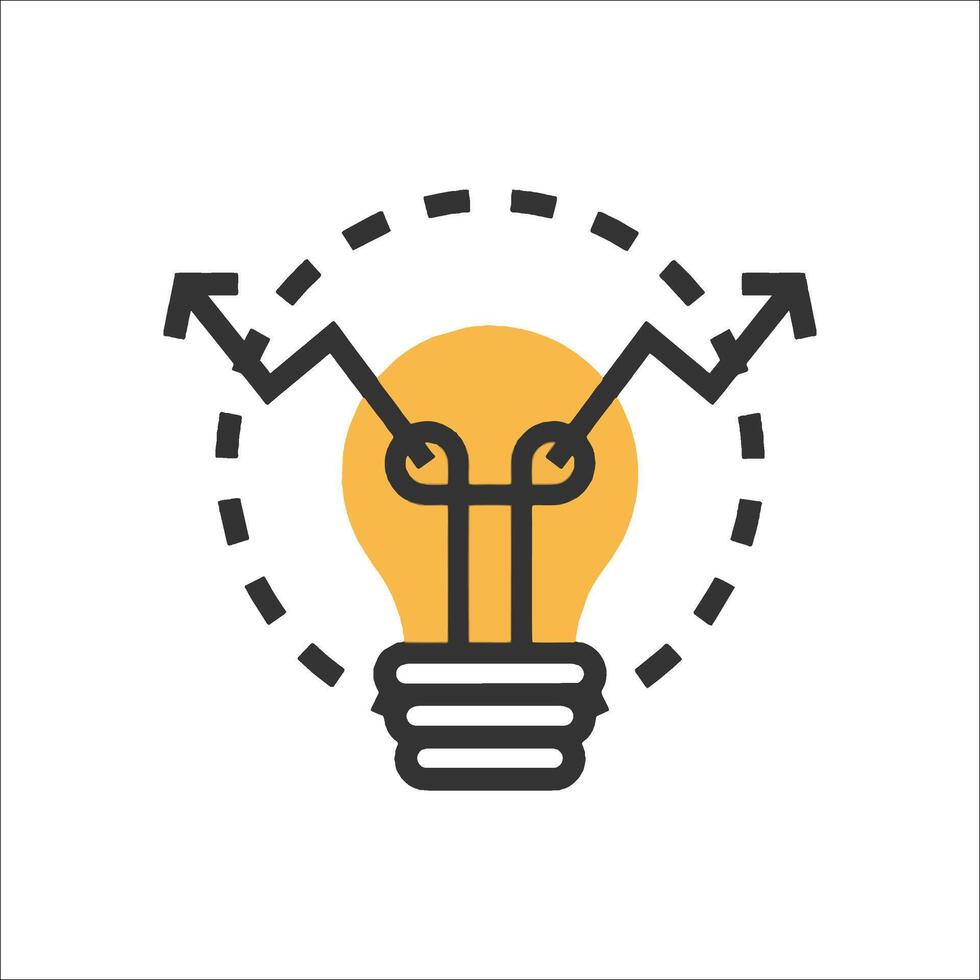 An idea light bulb with arrows pointing up vector