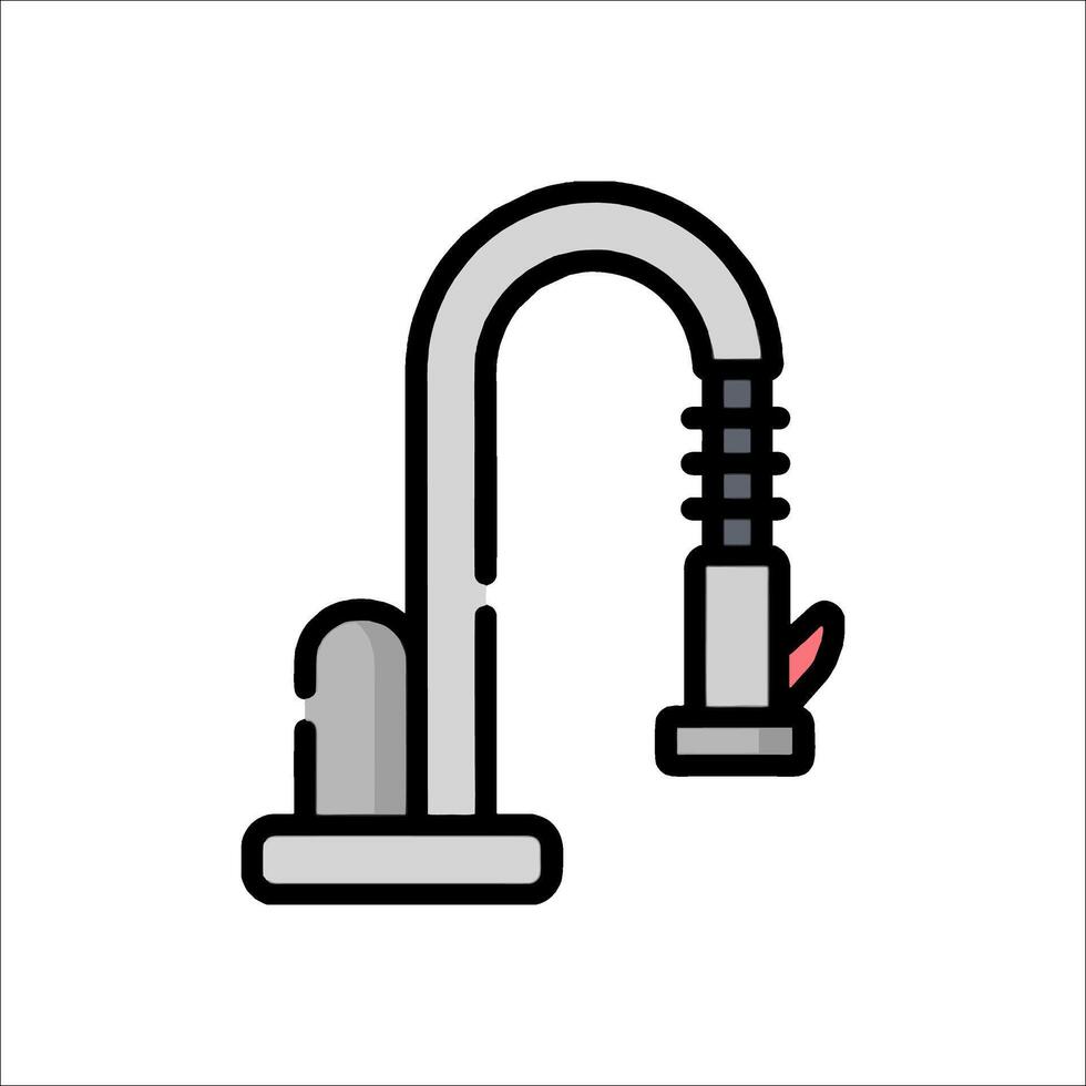 A faucet with a handle and a spout vector