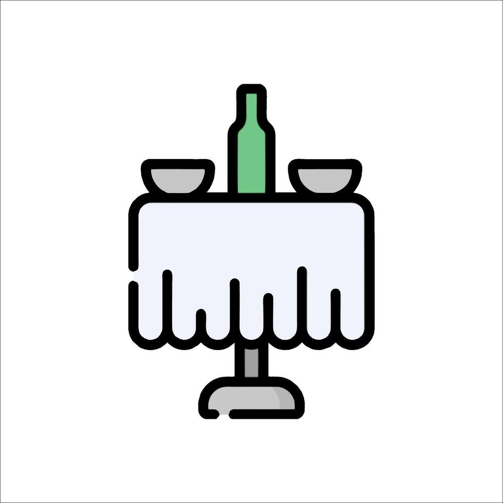 A bottle of wine and a tablecloth on a table vector