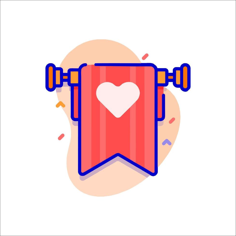 A heart and a barbell icon on a white background vector