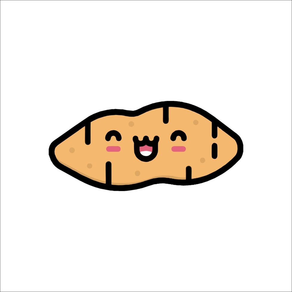 A cartoon potato with a smile on it vector