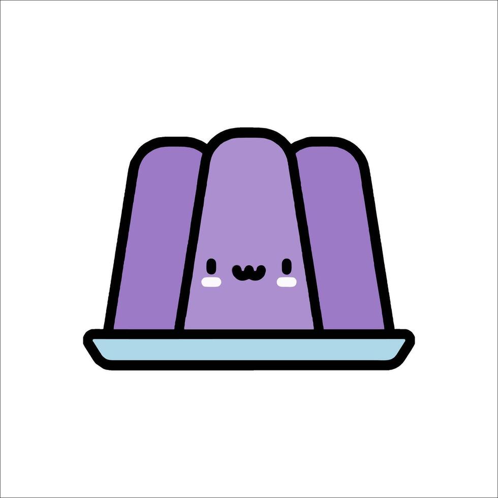 A purple jelly with a face on it vector