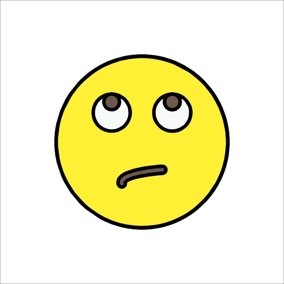 A sad emoticor with a sad face vector