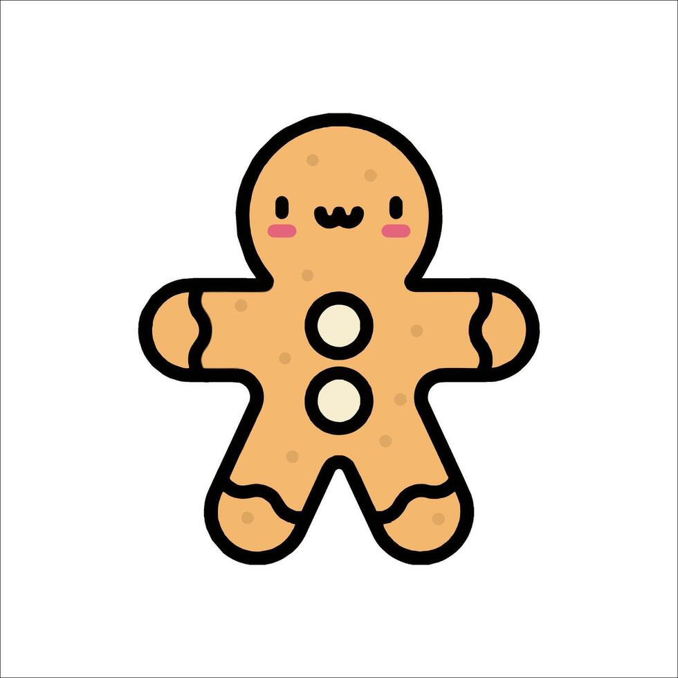 A gingerbread man with a smile on his face vector