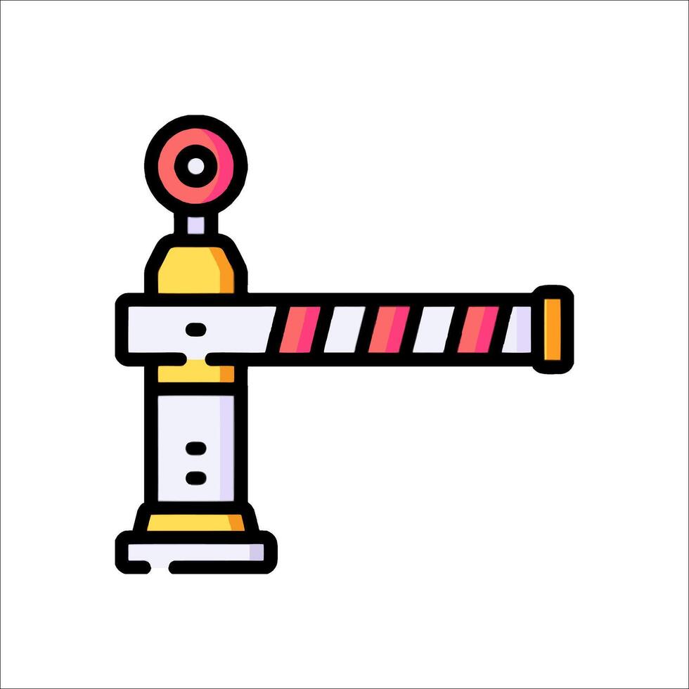 A barrier with a sign that says open vector