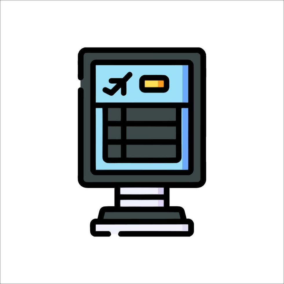A computer screen with a clock on it vector