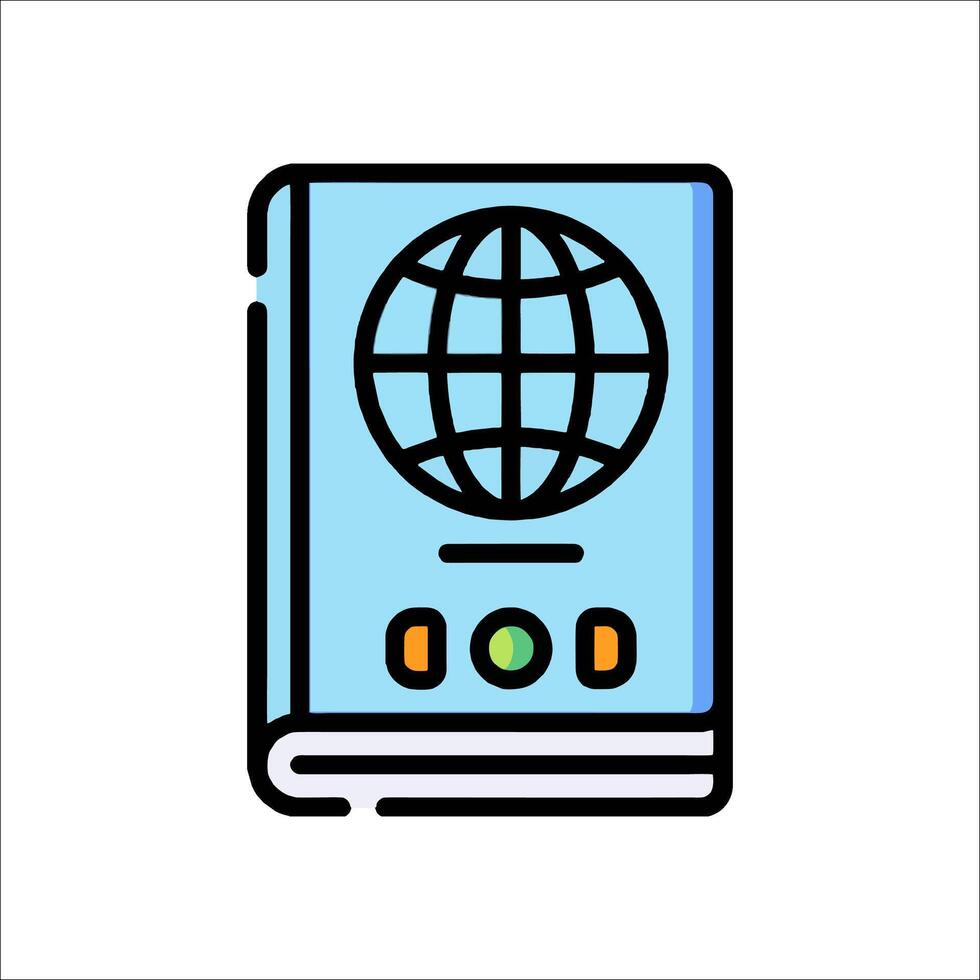 A globe icon on a book with a globe on it vector