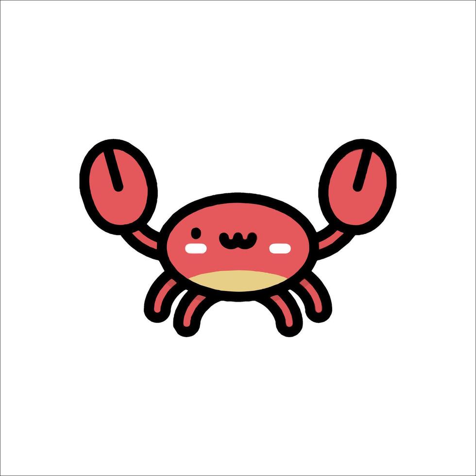 A cute crab with a face and eyes vector