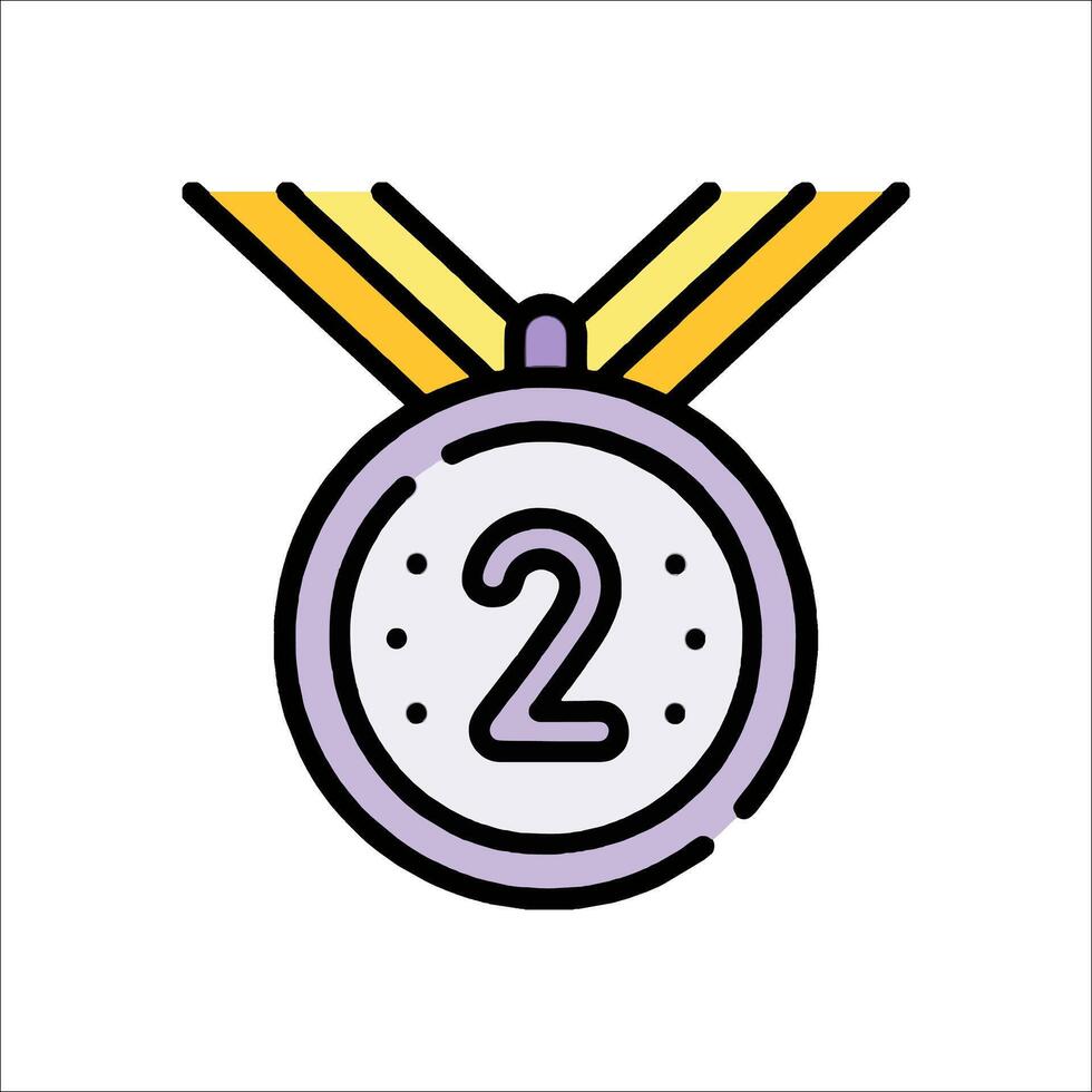 The medal with the number two on it vector