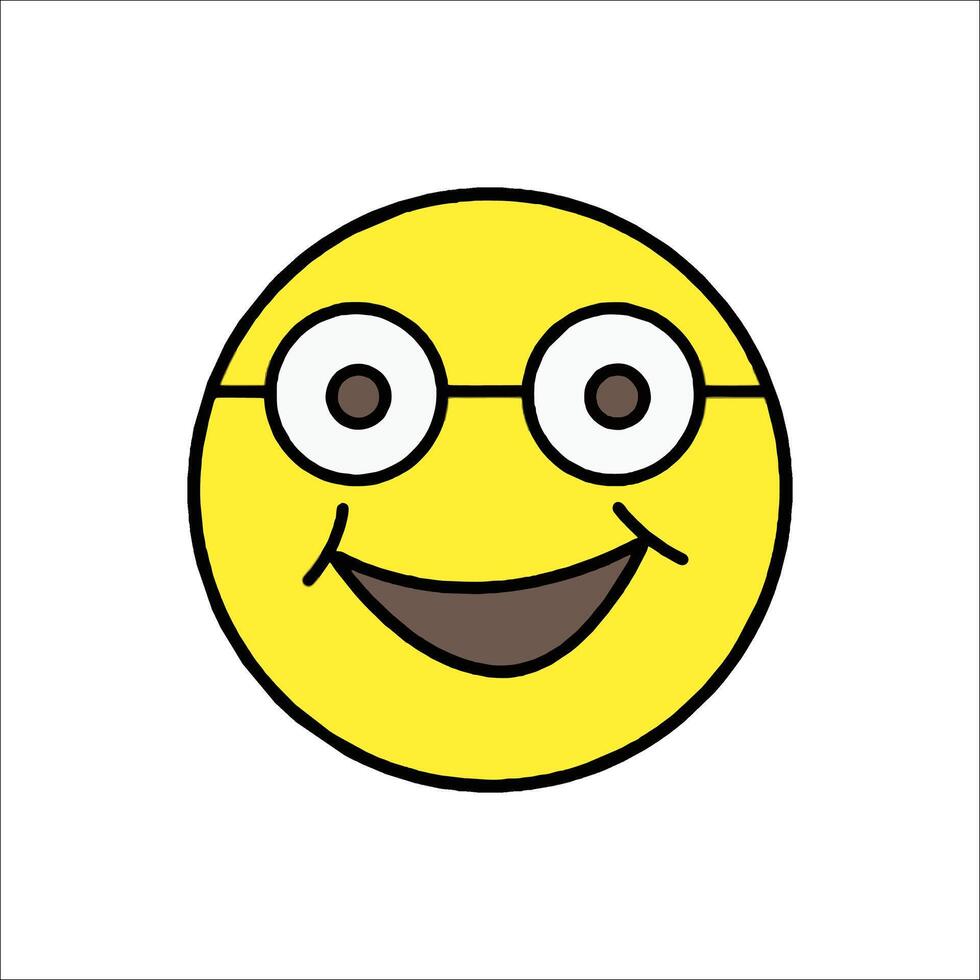 A smiley face with glasses and a smile vector