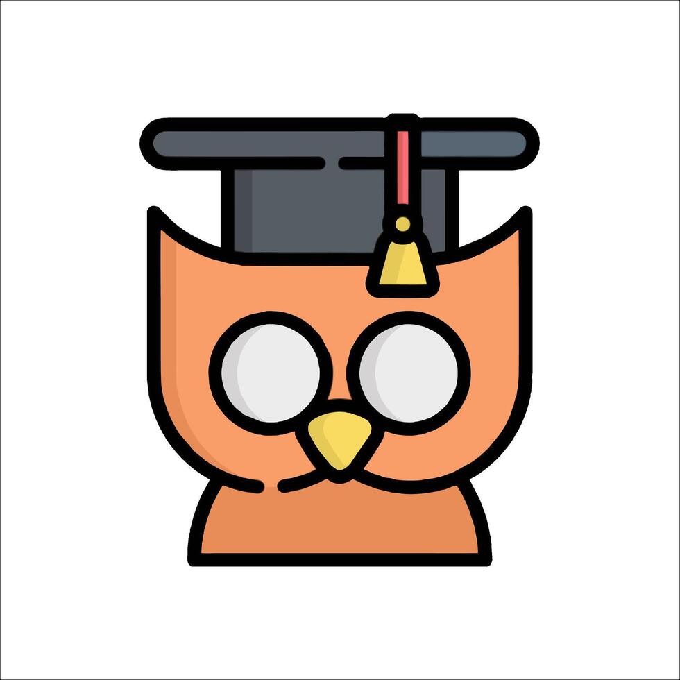 An owl wearing a graduation cap and gown vector