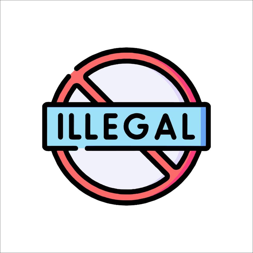 Illustration of a no illegal sign vector
